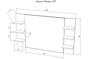 Фото Зеркало Sanflor Ингрид 120 белый/вяз швейцарский