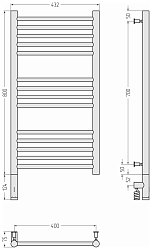 Фото Полотенцесушитель электрический Сунержа Богема 3.0 прямая 80х40 L без покрытия