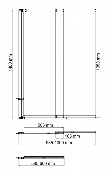Шторка на ванну Wasserkraft Dill 61S02-100 100х140 см , изображение 4