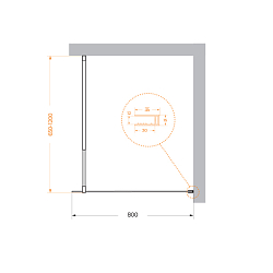Фото Душевая перегородка BelBagno Kraft L-1-80-C-NERO
