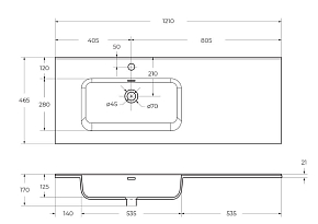 Фото Мебельная раковина BelBagno BB1200ETL-L 120 см