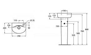 Фото Рукомойник Ideal Standard Connect Arc E791501 35 см