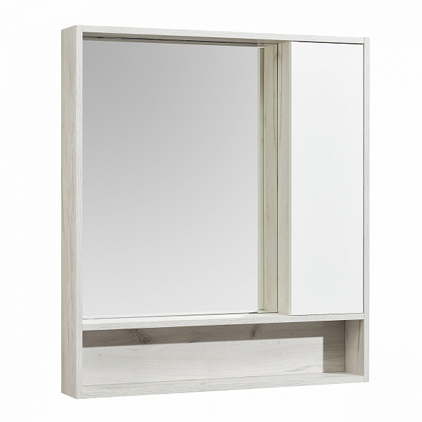 Зеркало-шкаф Aquaton Флай 80 белый, дуб крафт , изображение 1