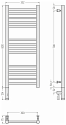 Фото Полотенцесушитель электрический Сунержа Богема 3.0 прямая 80х30 L золото
