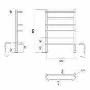 Полотенцесушитель электрический Domoterm Орфей П6 40x60 R , изображение 2