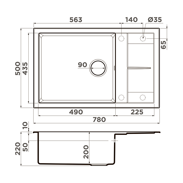 Мойка кухонная Omoikiri Sumi 78A-LB-WH белый , изображение 5