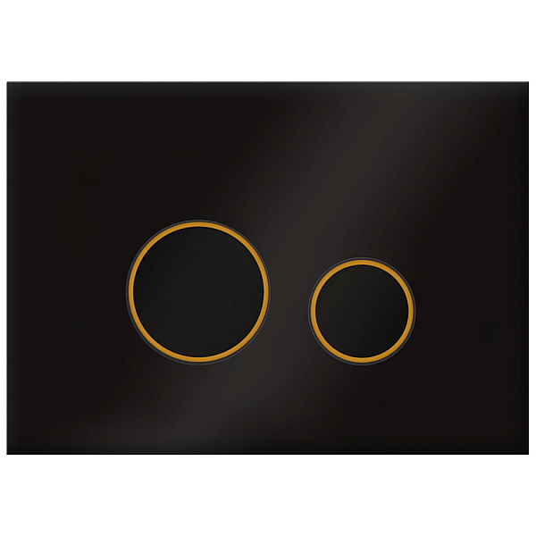 Кнопка смыва KK-POL Vitrum Grande V4 Orbis SPP/020/0/K стекло, черная/золото матовое , изображение 1