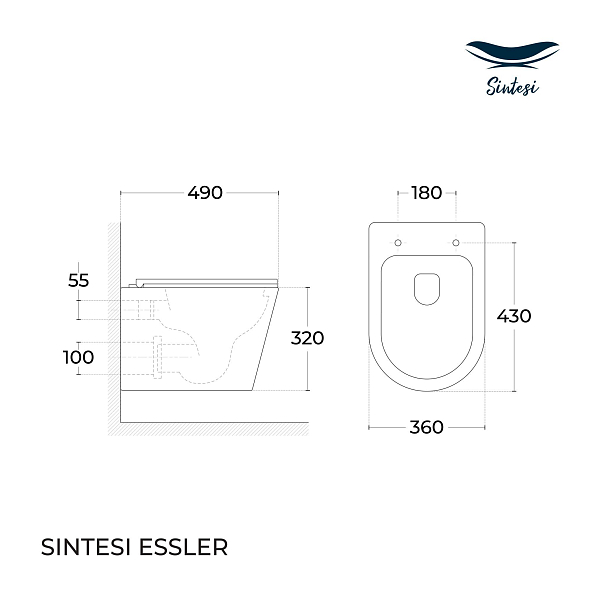 Унитаз подвесной Sintesi Essler SIN-TS-SLR-181 , изображение 6