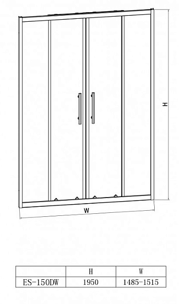 Душевая дверь Esbano ES-150DW 150 , изображение 2