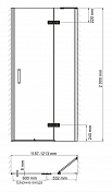 Душевая дверь в нишу Wasserkraft Aller 10H05RB black matt, 120 см , изображение 7