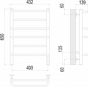 Полотенцесушитель электрический Terminus Евромикс П6 40х65 , изображение 3