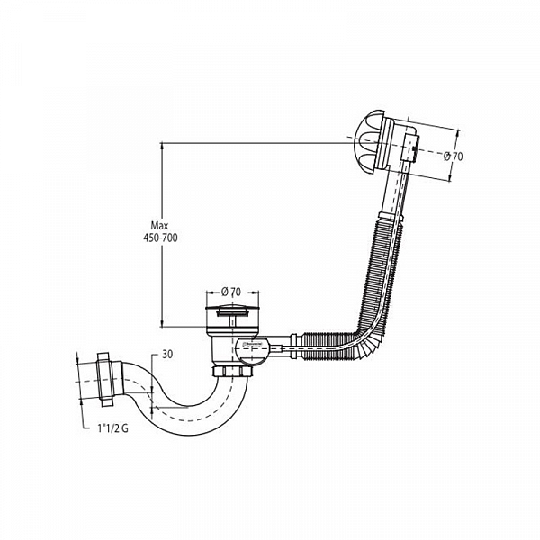 Слив-перелив для ванны Ideal Standard B4812AA хром , изображение 2
