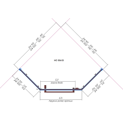 Фото Душевой уголок RGW Hotel HO-084B 100х100 стекло тонированное