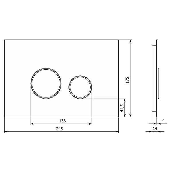 Кнопка смыва KK-POL Vitrum Grande V1 Orbis SPP/163/0/K стекло, черная/хром , изображение 3