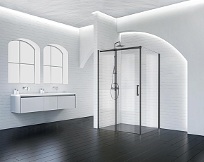 Фото Душевой уголок BelBagno Acqua ACQUA-AH-1-140/90-C-NERO