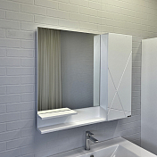Зеркало-шкаф Comforty Мерано 90 белый матовый , изображение 2