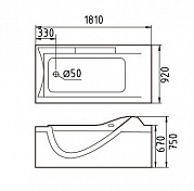 Акриловая ванна Gemy G9055 O L 180х90 , изображение 3