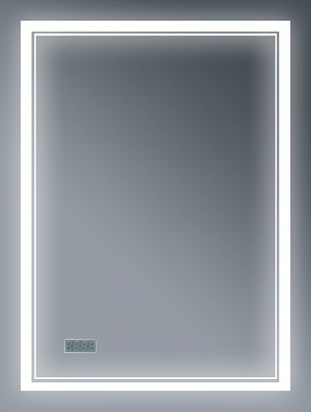 Зеркало Бриклаер Эстель-2 60 с подсветкой, с часами , изображение 1