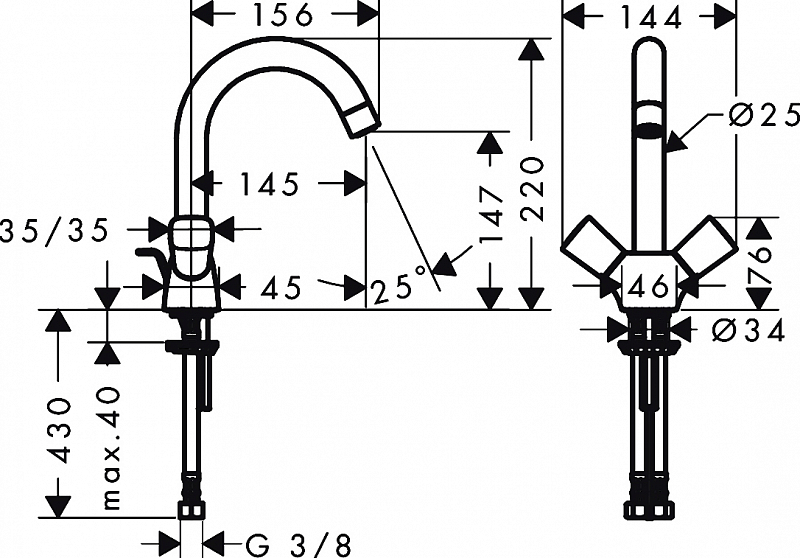 Смеситель Hansgrohe Logis 71222000 для раковины , изображение 4