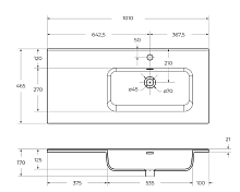 Мебельная раковина BelBagno BB1000ETL-R 100 см , изображение 5