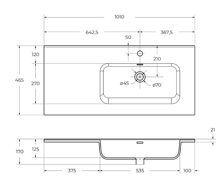 Мебельная раковина BelBagno BB1000ETL-R 100 см , изображение 5